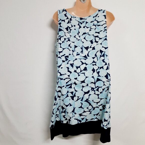 J. Jill Seashell Womens A-line Sleeveless Dress Size MP Blue Side Pockets - Picture 12 of 12